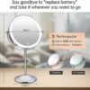 Rechargeable Lighted Makeup Mirror with 3 Color Lights, 8 Inch Lighted Mirror with 1x/10x Magnification Double Sided Lighted Vanity Mirror, Touch