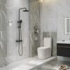 TNOMS Brushed Bathroom Hardware Accessories Set 4 Pcs Stainless Steel Wall Mounted Towel Bar Set, 23.6 Inch Towel Rack Set