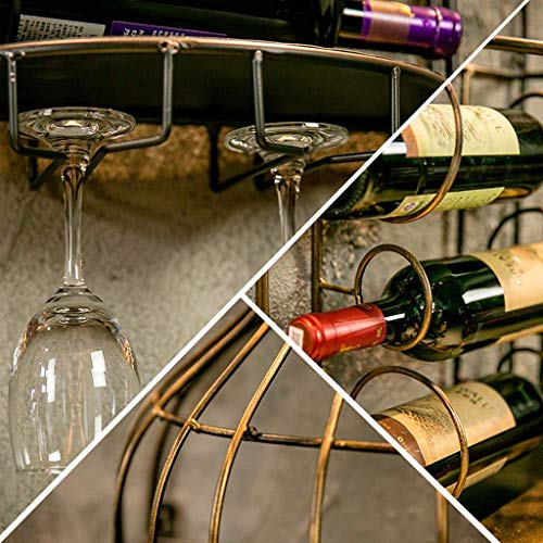 OUSIKA Wine Racks,Vintage Industrial Wind Bar Wine Bottle Rack | Decorative Wrought Iron Wine Rack | Upside down Creative Wine Cabinet Restaurant