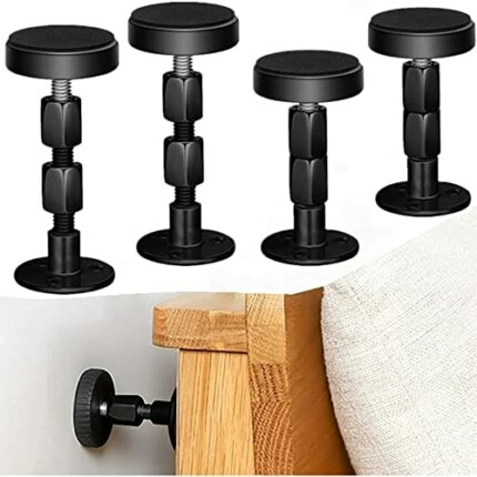 OUKEYI 4 Pieces of Adjustable Threaded Bed Frame Anti-Shake Tool,Headboard Stoppers，Bed stoppers ，Wall Bed headboard Anti-Shake Fixer for Beds Ca