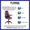 Flash Furniture X10 Gaming Racing Office Ergonomic Computer PC Adjustable Swivel Chair with Flip-up Arms, Pink/Black LeatherSoft