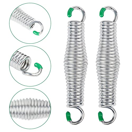 Eidoct 4pcs Premium Porch Swing Springs, 1100Lbs Hammock Chair Spring with Tension Springs with Hooks for Hammock Chairs Yoga Punching Bag Ceilin