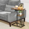 YMYNY C Shaped End Table, Snack Table, Side Table for Small Spaces, Living Room, Bedroom, Industrial, Small Table, Easy Install, 40 x 26 x 61.5CM