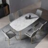 dining chair Office Reception Chairs Business Dining Chairs Set Kitchen Dining Chairs Set of 6 with Metal Legs PU Leather Seat and Backrests Kitc