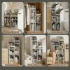 7 Inch Wide Bathroom Floor Cabinet Storage, 2/3/4 Tier Toilet Paper Holder Cabinet with Drawers, Large Capacity Narrow Dresser Storage Tower Stan