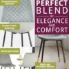 Hallowood Furniture Finley Upholstered Dining Chairs - Set of 2 Dining Chair Grey Velvet Fabric Padded Seat with Sturdy Black Metal Legs - Chairs