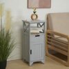BECTSBEFF Tall Bedside Tables Fully Assembled, No Assembly Wood Bedside Cabinets/End Table/Bathroom Cabinet for Living Room, Bedroom, Hallway-Gra