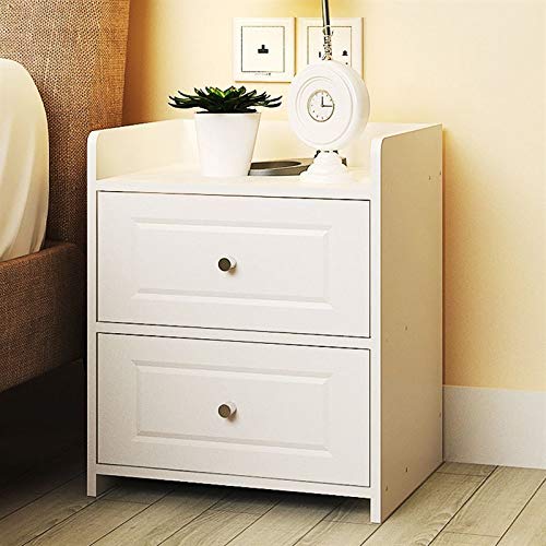 LUKEO Simple Bedroom Locker with Drawers, Wooden Bedside Table Simple Bedside Table