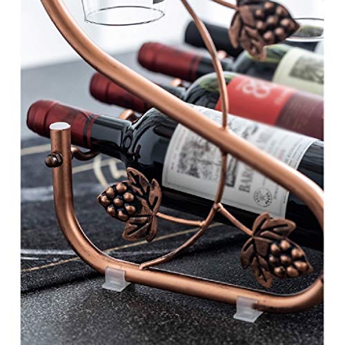 DLOETT Iron Wine Rack- Metal Wire Wine Rack - for Kitchen Countertops, Pantry, Fridge - Freestanding, Stackable