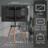 PUTORSEN Artistic Easel Tripod TV Stand for 50-65 inch LCD LED Screens, Portable TV Floor Stand, Adjustable Studio TV Mount with Swivel and Tripo