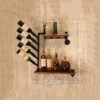 PIBM Metal Pipe Design Wine Rack Wine Glass Storage Shelf Home Bar Display Stand J1113