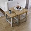 Amazon Brand - Movian, Arlington Nest of Tables, Engineered Wood End Table, Square, Grey & Oak, H 40 x W 36 x D 39 Cm