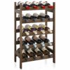 SMIBUY Bamboo Wine Rack, 20 Bottles Display Holder, 5-Tier Free Standing Storage Shelves for Kitchen, Pantry, Cellar, Bar (Natural)