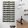 AQAREA Wine Rack Wall Mounted: 20 Bottles Hanging Wine Rack Wall Mount - Black Wall Wine Storage Holder
