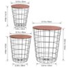 Lantaly Nesting Retro Wire Coffee Tables Stacking Storage Convertible Round Metal Basket Accent Side End Tables with Storage for Living Room Bedr