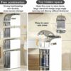 4 Tier Toilet Paper Holder Cabinet with Drawers Free Standing Toilet Paper Holder Narrow Skinny Bathroom Storage Cabinet Corner Floor Cabinet Ver