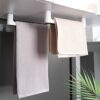 QUANJJ Towel Bar Wall-mounted Bathroom Towel Organizer Storage Rack Does Not Take Up Space Towels Rack for Bathroom Accessories (Color : Gray, Si
