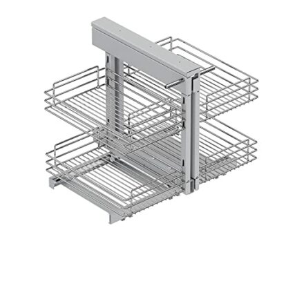 Emuca - Suprastar articulated corner for kitchen furniture, right or left hand assembly, Chrome plated, Steel