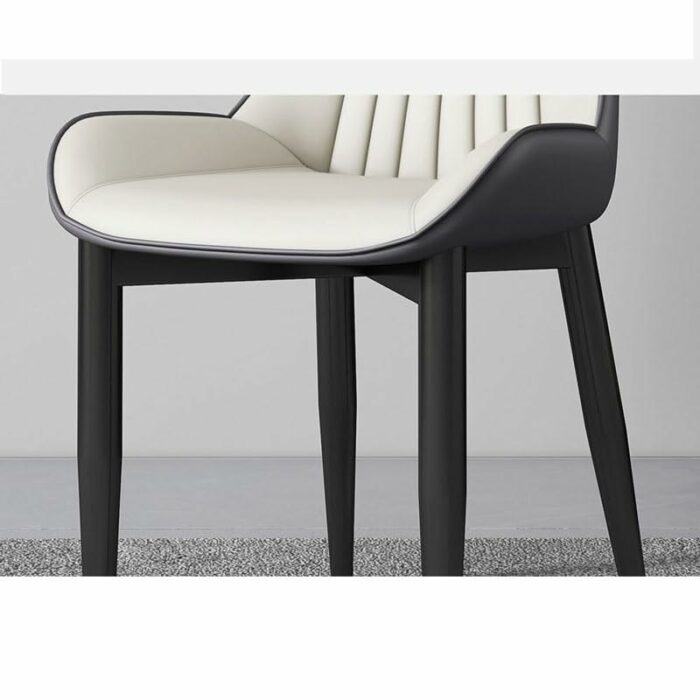 LUKEO Leather Dining Chair Leisure Time Chair Backrest Stool Simple Home Furniture Upholstered Chair Surface
