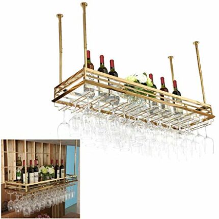 Inverted Ceiling Wine Bottle Holder Stainless Steel Metal Household Goblet Holder Simple Storage Living Room Display Glass Wine Cup Holder Bar Fl