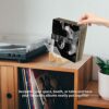 AZKEEGREY 2Pack Clear Vinyl Record Storage Holder, Wooden Base Vinyl holder Stand Display for Desktop Album Storage LP CD, DVD