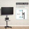XINLEI Mobile TV Stand on Wheels, Portable TV Trolley with Shelf for 21-60 inch Flat Curved Panel TVs up to 35kg, Height Adjustable Tall Rolling