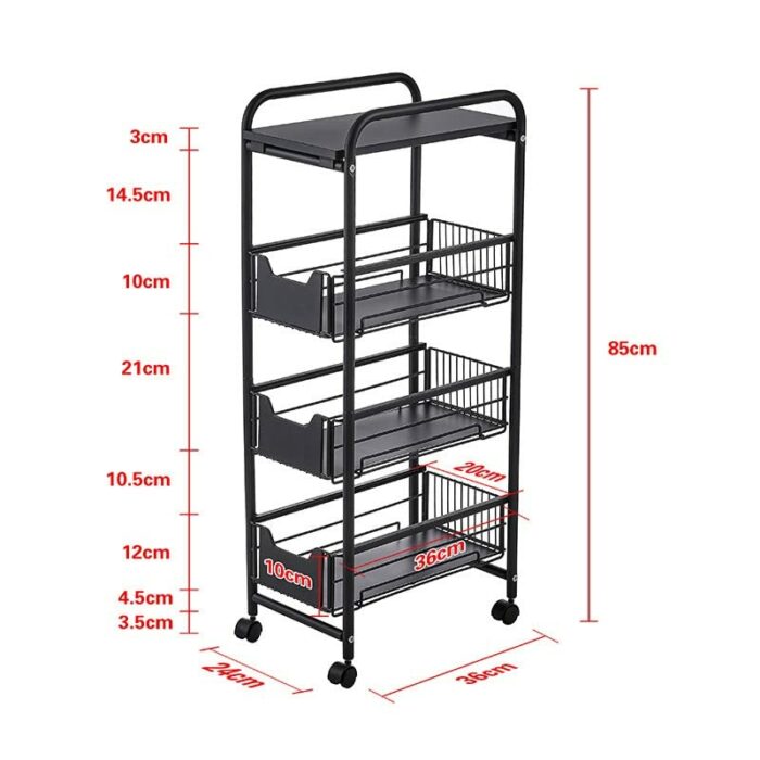 UXZDX Slit Storage Shelf Slot Cart Kitchen Refrigerator Slot Storage Bedroom Toilet Storage