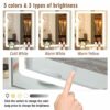 Dradaomull Makeup Dressing Table with Mirror and LED Light, Adjustable Brightness 3 Lighting Modes Vanity Dresser with Stool and Lots Storage for