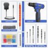 FADAKWALT 12V Cordless Drill Driver, Battery Cordless Drill Kit, 3/8” inch Keyless Chuck, Blue Electric Screwdriver, 21+1 Torque Setting, Combi D
