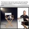 AHANDMAKER 1 Set Director Chair Canvas Replacement with Wood Stick, Portable Replacement Cover Canvas for Directors Chair, Makeup Chair Seat and