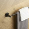 BESy Adjustable 37.2 to 69.6 CM Single Towel Rail for Bathroom SUS304 Stainless Steel Towel Bar, Wall Mounted with Screws Towel Holder Rod Hotel