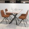 WALNUT Dining Chair，Dining Table Room for Small Spaces Kitchen Table and Chairs for Chairs Home Furnitur Leather Soft Bag Back Study