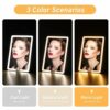 Travel Makeup Mirror with Lights, Rechargeable Vanity Mirror with 360°Stan, 1500mAh Battery LED Lighted Cosmetic Mirror 3-Color Light Modes Dimmi