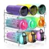 Areforic Water Bottle Organizer - 3 Pack Stackable Cup Organizer for Cabinet, Countertop, Pantry and Fridge, Free-Standing Tumbler Kitchen Storag