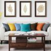 2 Pack Outdoor Waterproof Throw Pillow Covers, Garden Cushion Covers 18x18 Inches Blue Cushion Cases Garden Pillowcases Decorative Water Resistan