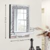 Aeveco Silver Wall Mirror with Shelf, Dimention11x15 inch, Crystal Crush Diamond Mirror Decor for Vanity or Living Room, Sparkling Home Decor
