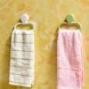 TOPBATHY Self- adhesive Bathroom Hand Towel Ring, No Drilling Towel Rack, Modern Hand Towel Hanger (White)