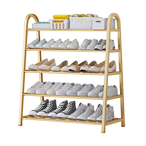 Free Standing 5-Tier Shoe Rack For Closet 15-20 Pairs Metal Shoe Organizer Easy Assembly Shoe Boxes Sturdy Shoe Shelf For Entryway, Garage, Bedro