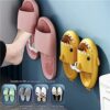YLVUSA Slipper Rack No Punch Bathroom Simple Slipper Hook Toilet Shoe Rack Wall Mounted Bedroom Neat Locker Shoe Rack (Black, 2pcs)