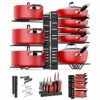 ARVINKEY Pot Rack Organizers, 8 Tiers Pan Organizer Rack for Cabinet, Adjustable Pot Lid Holders & Pan Rack With 3 DIY Methods for Kitchen Counte
