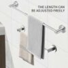 Sumajuc Stainless Steel Towel Rail, Adjustable 40-70 cm Towel Rail Wall Mounted with Screws for Bathroom and Kitchen