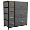 YITAHOME Chest of Drawers, Cationic Fabric 7-Drawer Storage Organizer Unit for Bedroom Living Room Closet, Sturdy Steel Frame, Easy Pull Fabric B
