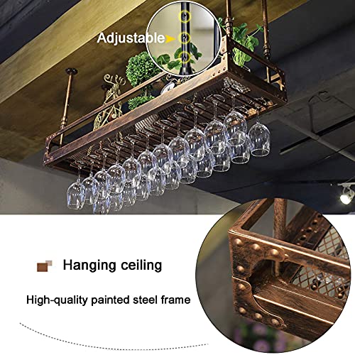 OUSIKA Wine Racks,Wine Bottle Glass Racks Modern Ceiling-Type Wine Holder,Grid Metal Frame,Wall Mounted Wine Bottle Holder Hanging Wine Glass Rac