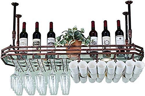 OUSIKA Wine Racks,Ceiling Wine Rack Height Adjustable Hanging Wine Glass Rack Bar Creative Wine Rack Upside down Goblet Rack Ceiling Decoration S