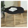 ZYZMH Solid Wood Small Coffee Table Irregular Bedroom Dining Table Round Home Bay Window Desk (Color : Svart, Size : 60 * 20m)