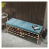 DINGZZ Changing Shoe Stool Comfortable Cushion Home Entrance Seat Shoe Rack Pattern Shoe Rack (Color : Argento, Size : 120 * 35 * 46cm)