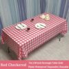ZeriTlolen 3 Pack 108" X 54" Red Checkered Premium Disposable Plastic Tablecloth for 8ft Long Rectangle Tables, Waterproof Table Covers for Birth