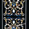Gifts And Artefacts 30 x 48 Inches Antique Pattern Inlay Work Kitchen Back Splash Rectangle Shape Black Marble Dining Table Top with Elegant Look
