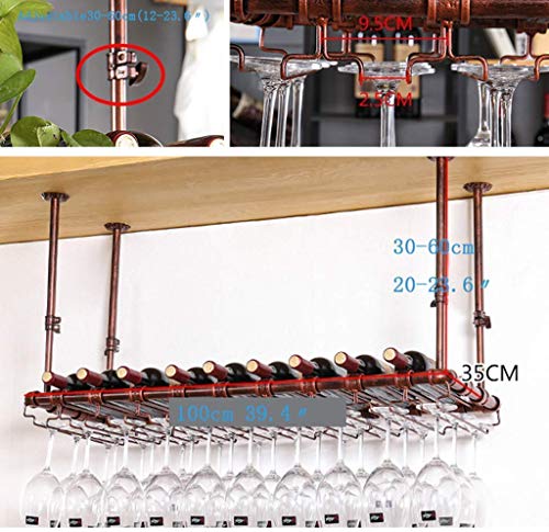 OUSIKA Wine Racks,Wine Lovers/Wall Wine Glass Rack/Ceiling Mounted Hanging Wine Bottle Holder Metal Iron Wine Glass Holder High Cup Holder/Adjust