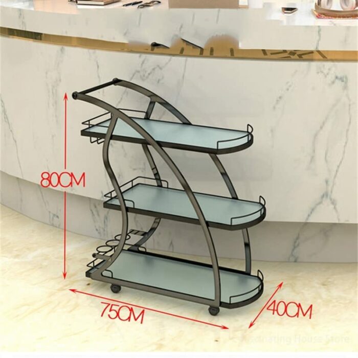 BybAgs Shelfe Dining Cart Cart Hotel Kitchen Cart Storage Kitchenniture Cart Storage Cart/Argento/80Cm*75Cm